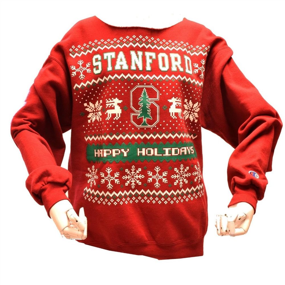 Stanford University Women's Christmas Sweatshirt Medium ? Happy Holidays